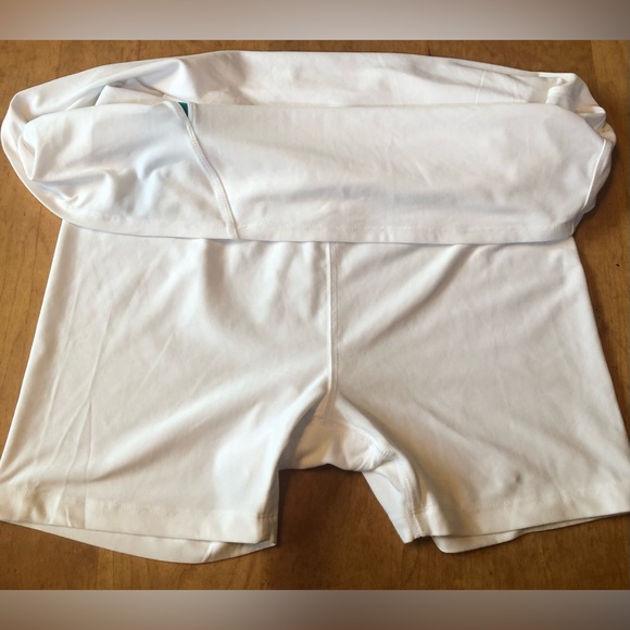 PRINCE Tennis Skirt/ Skort- White & Blue Teal- Medium - Picture 5 of 11